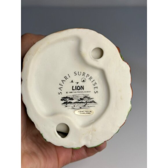 VTG Franklin Mint 1988 Safari Surprises 3.25" Lion Porcelain Figurine - Picture 7 of 8